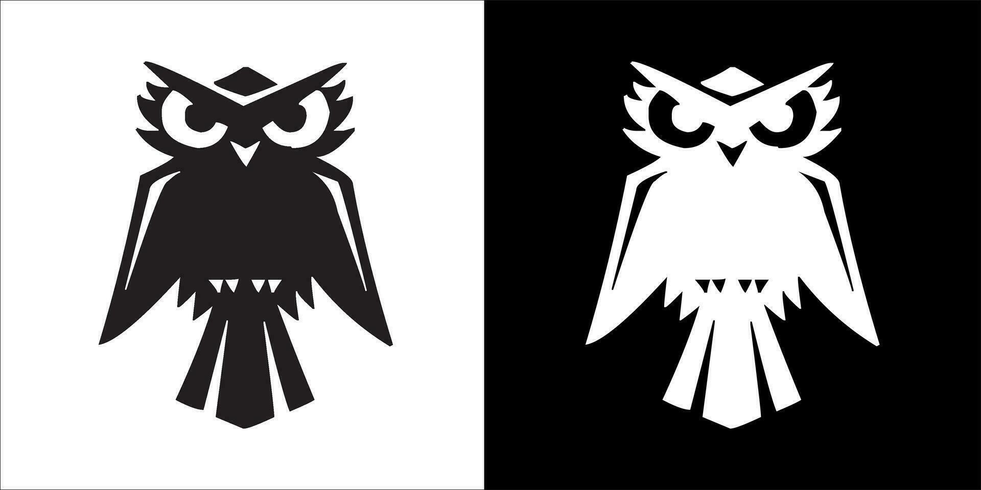 illustration, vector graphic of owl icon, in black and white, with transparent background