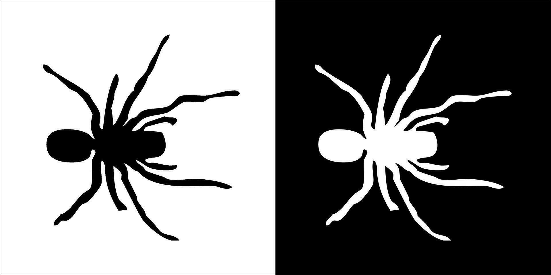 illustration, vector graphic of spider icon, in black and white, with transparent background