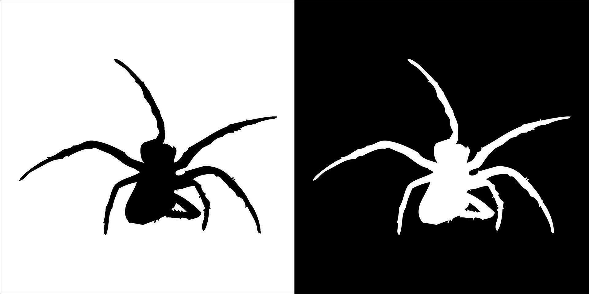 illustration, vector graphic of spider icon, in black and white, with transparent background