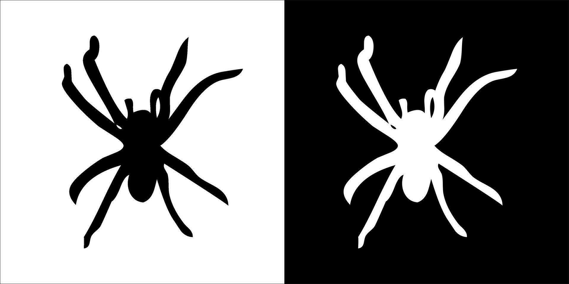 illustration, vector graphic of spider icon, in black and white, with transparent background