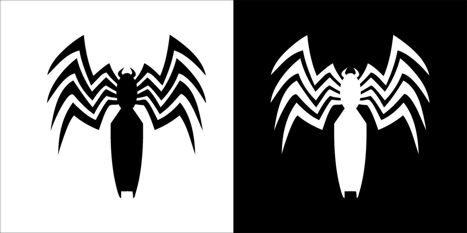 illustration, vector graphic of spider icon, in black and white, with transparent background