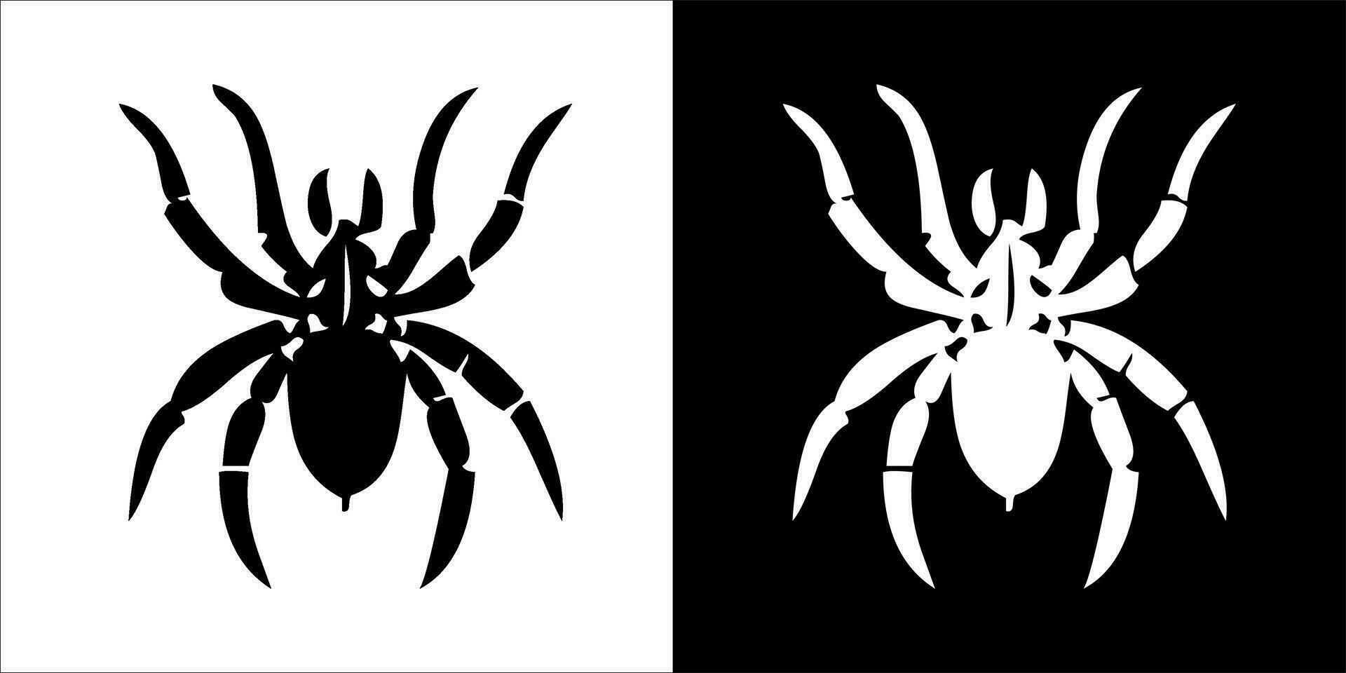 illustration, vector graphic of spider icon, in black and white, with transparent background