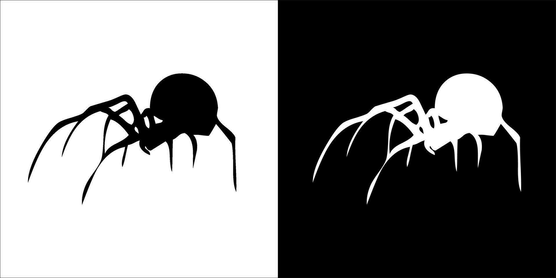 illustration, vector graphic of spider icon, in black and white, with transparent background