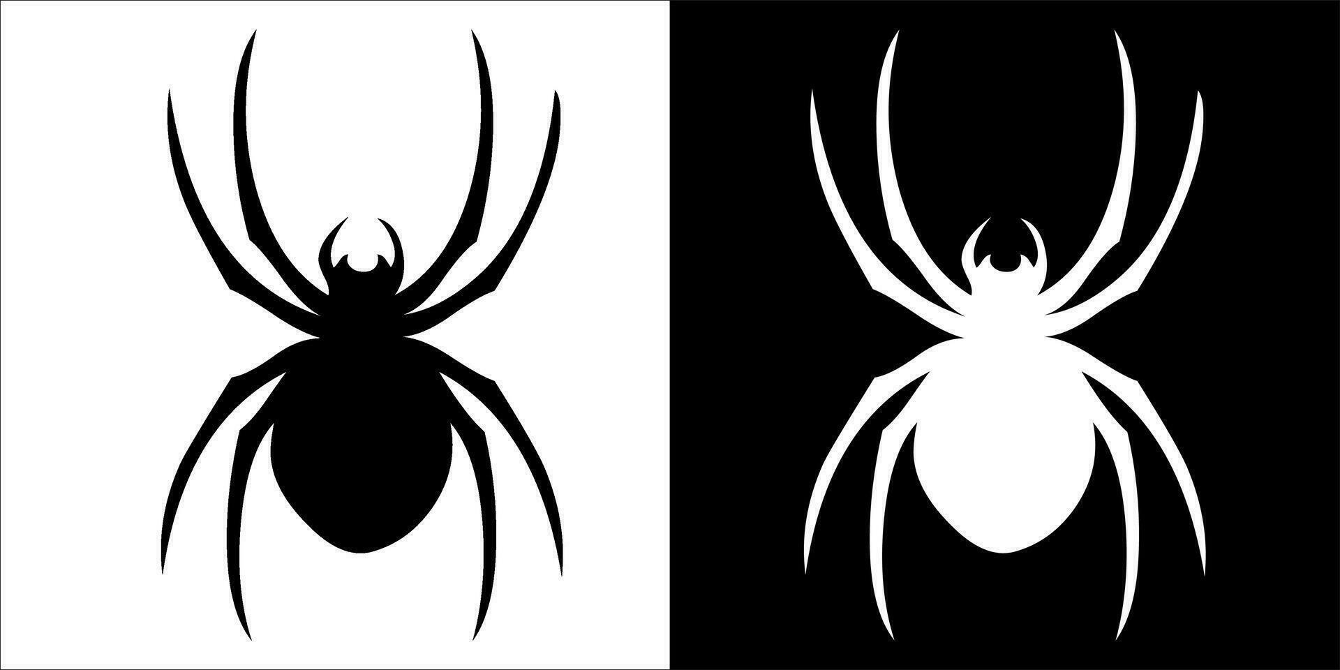 illustration, vector graphic of spider icon, in black and white, with transparent background