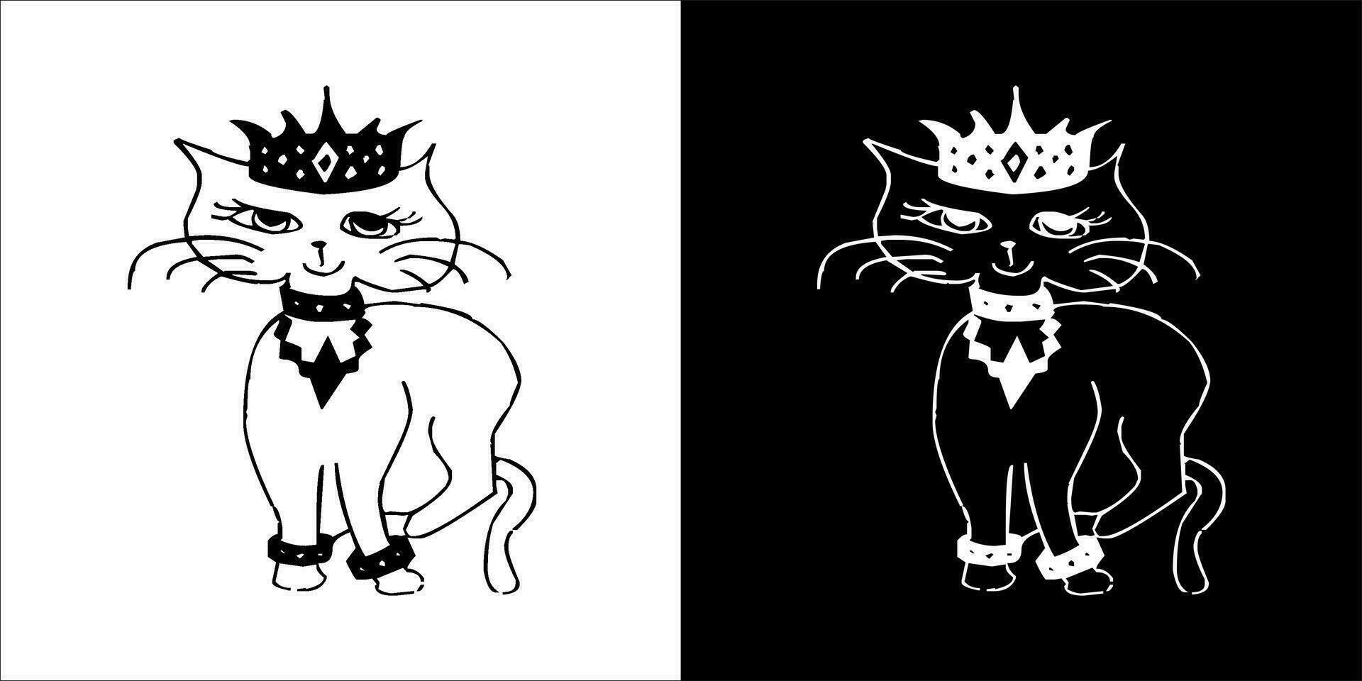 ilustración, vector gráfico de gato icono, negro y blanco color en transparente antecedentes