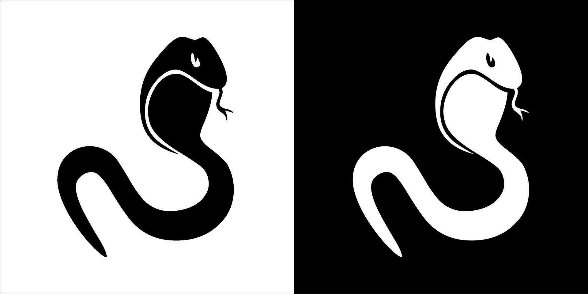 Illustration, vector graphic of snake icon, Black and white color on transparent background