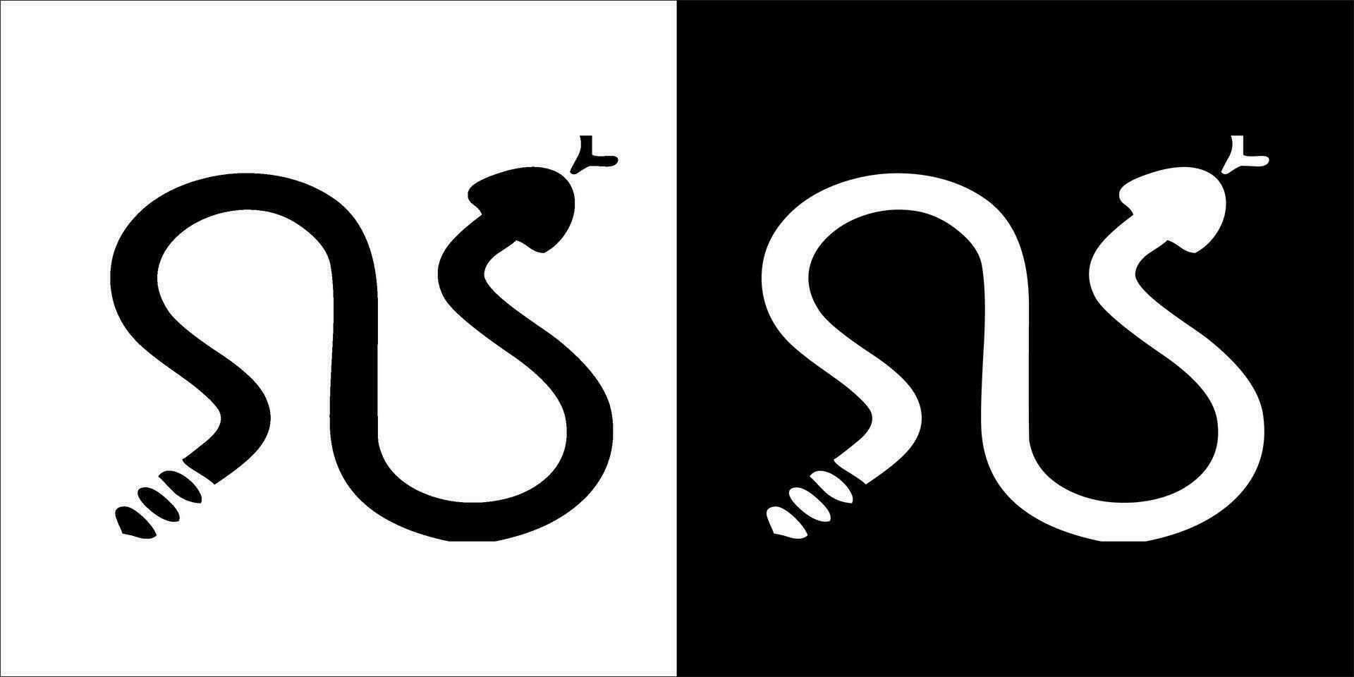 Illustration, vector graphic of snake icon, Black and white color on transparent background