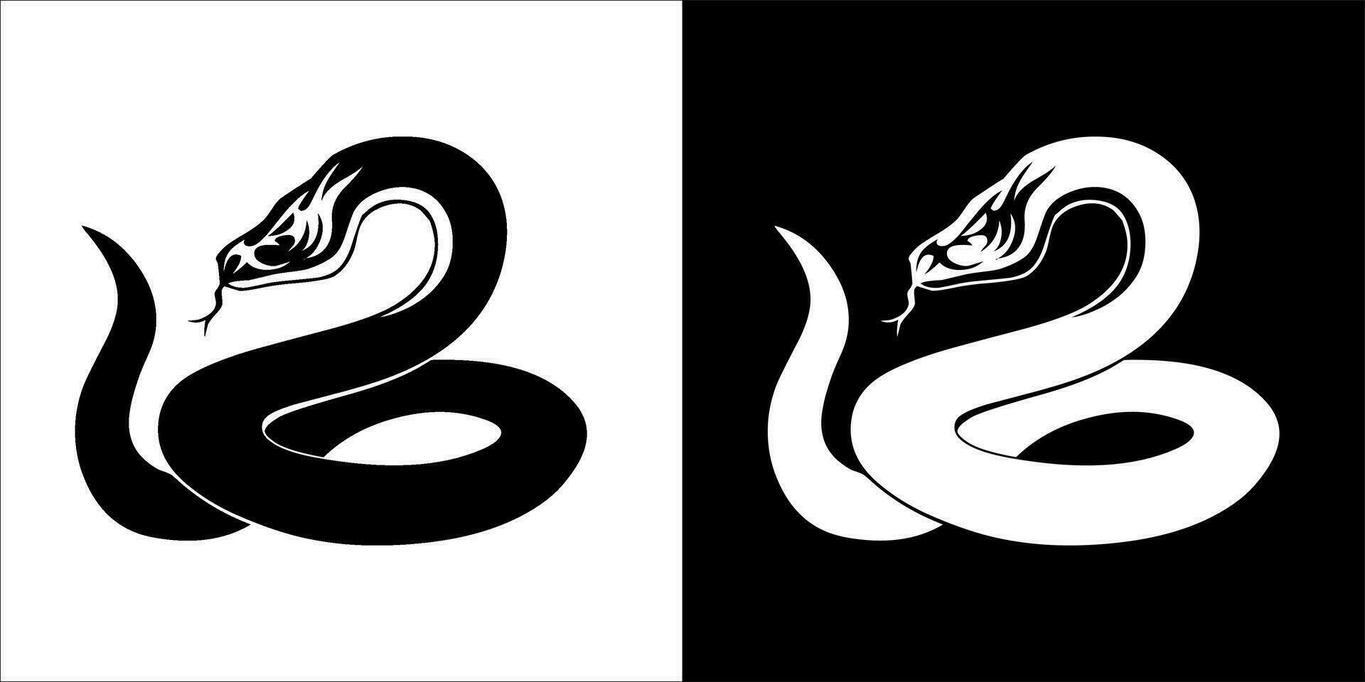 ilustración, vector gráfico de serpiente icono, negro y blanco color en transparente antecedentes