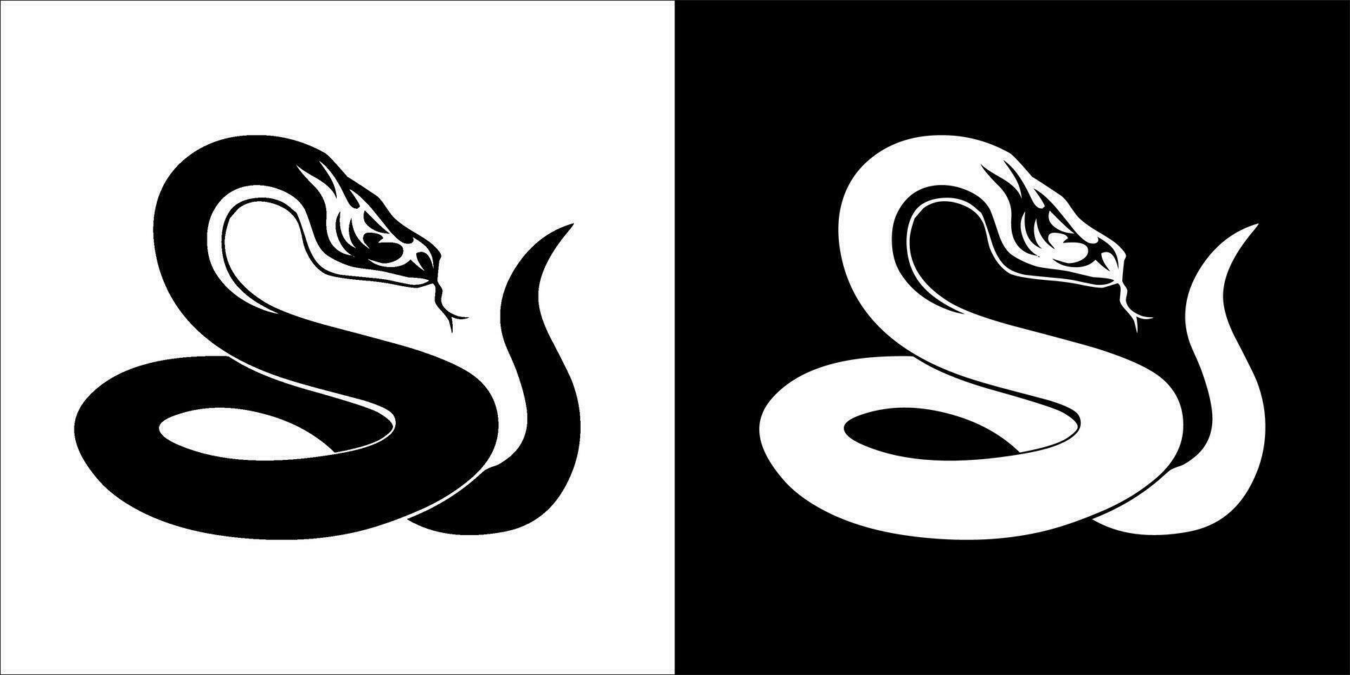 ilustración, vector gráfico de serpiente icono, negro y blanco color en transparente antecedentes