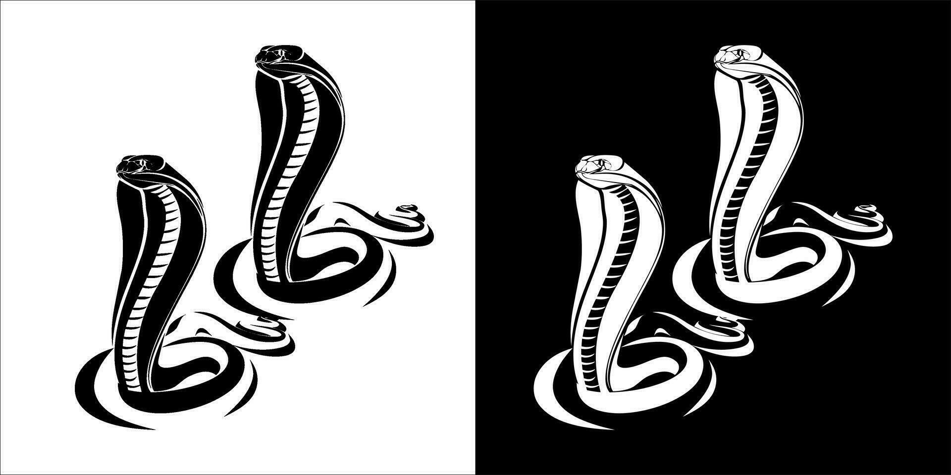 Illustration, vector graphic of snake icon, Black and white color on transparent background