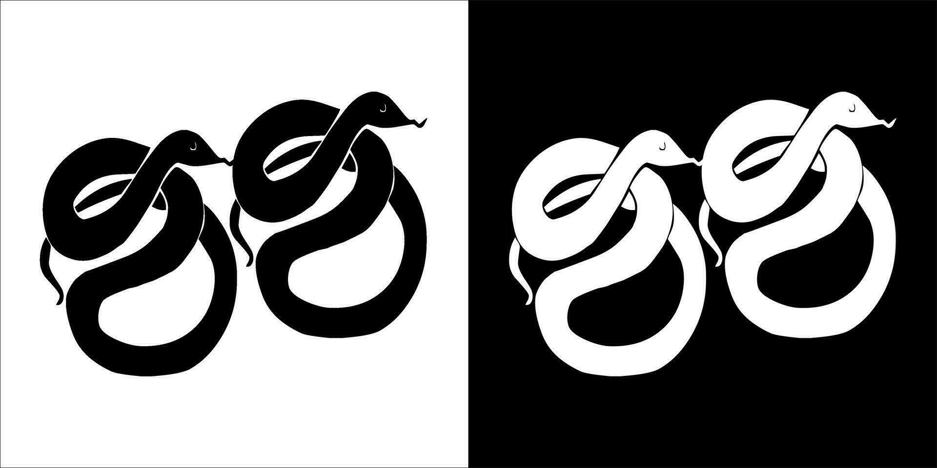 Illustration, vector graphic of snake icon, Black and white color on transparent background