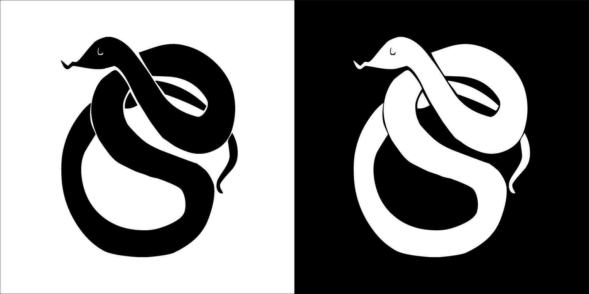 ilustración, vector gráfico de serpiente icono, negro y blanco color en transparente antecedentes