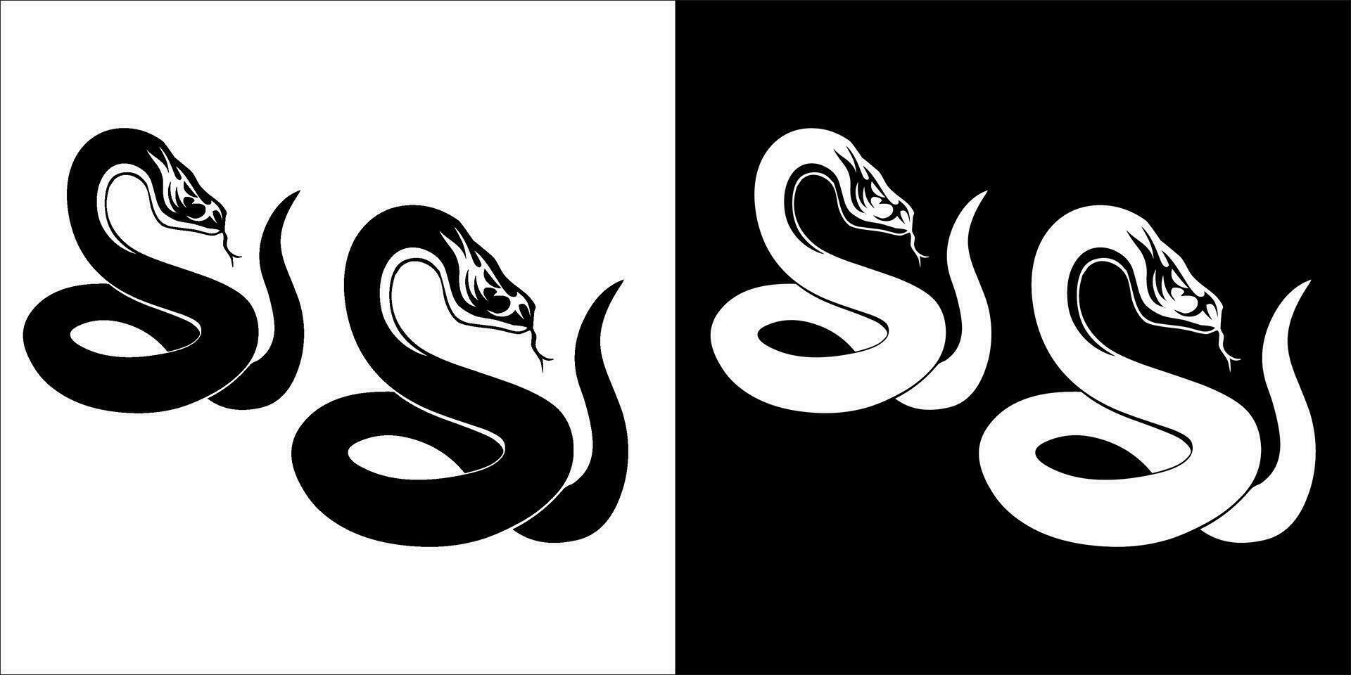 ilustración, vector gráfico de serpiente icono, negro y blanco color en transparente antecedentes