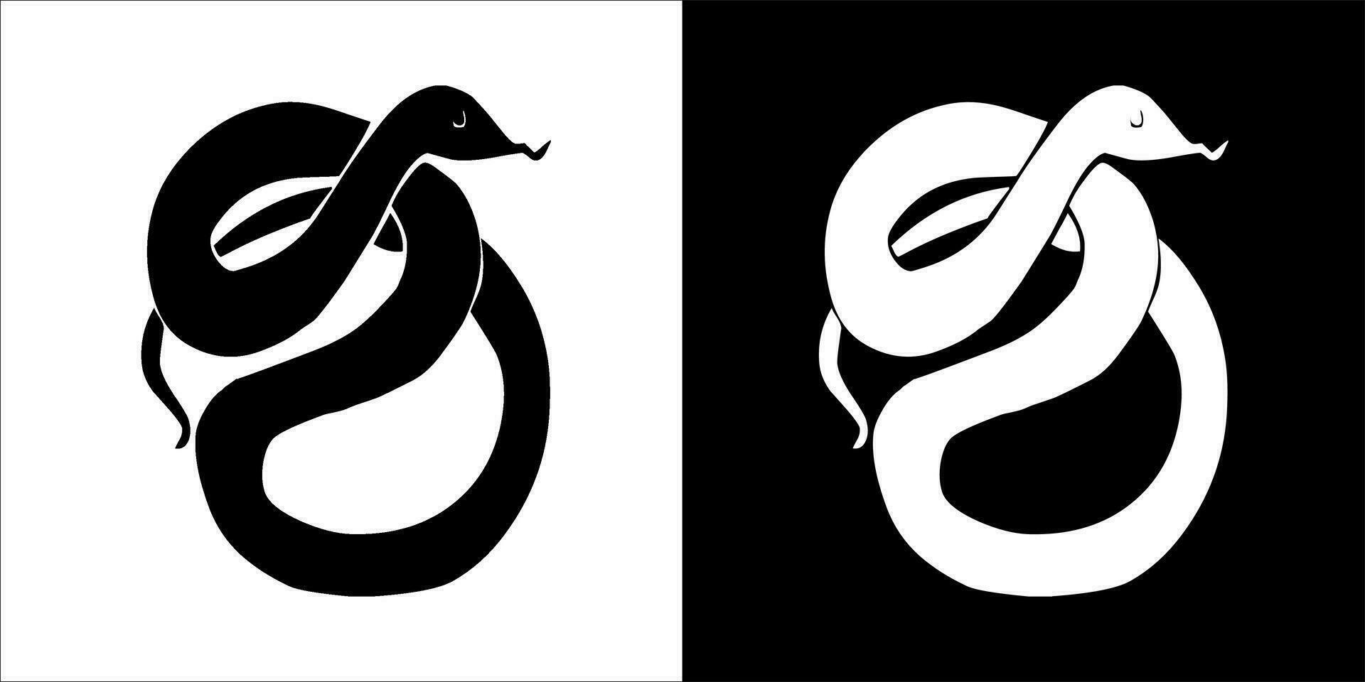 Illustration, vector graphic of snake icon, Black and white color on transparent background
