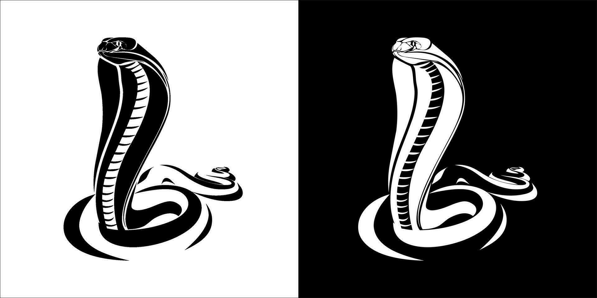 Illustration, vector graphic of snake icon, Black and white color on