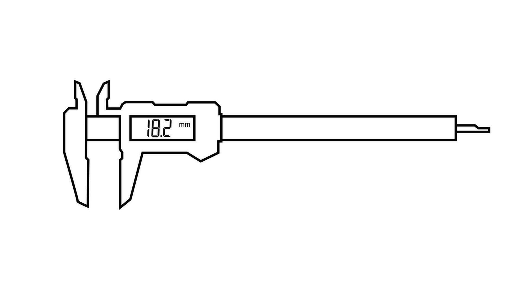 Digital calipers with Integrated Wireless. The caliper is normally used for measuring the thickness of materials and small amounts of movement. Vector illustration EPS-10