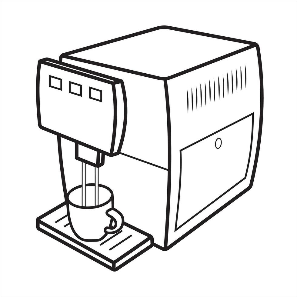 Coffee machine Kitchen appliances. Icon in thin line style. Vector illustration EPS 10. editable stroke.