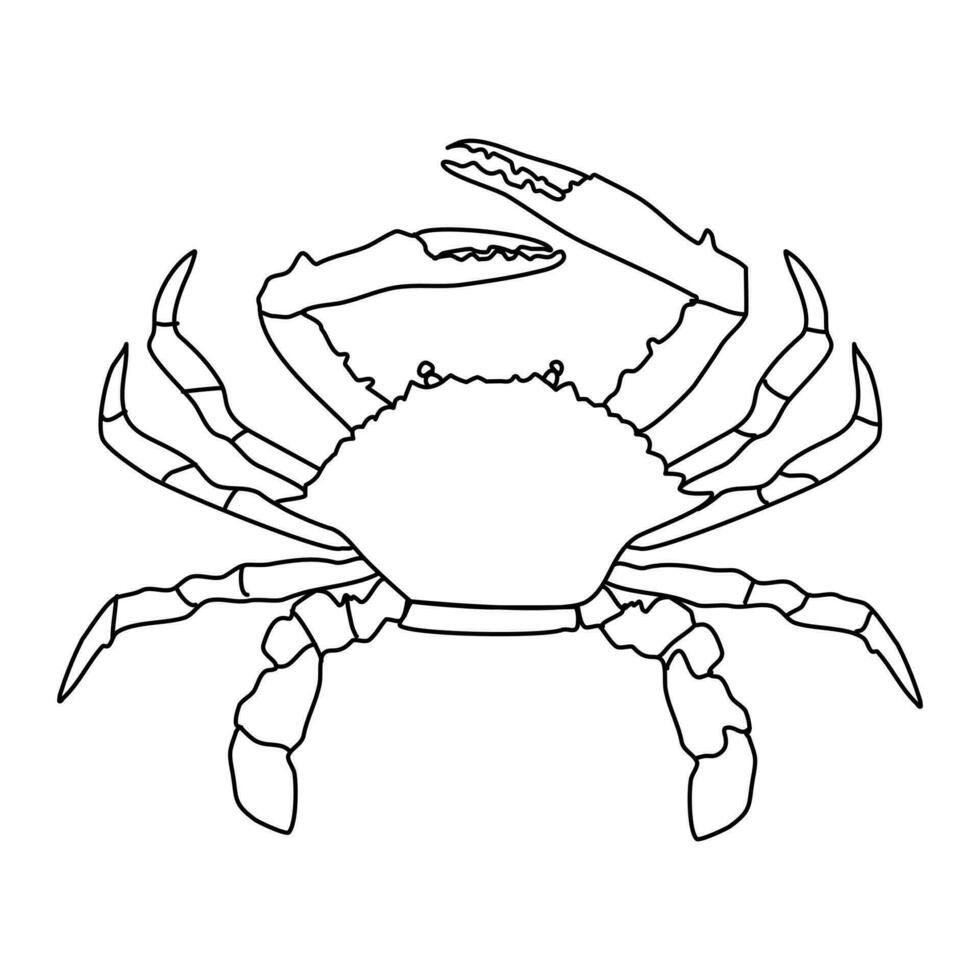 Icon crab sea animal. Vector illustration on white background. editable stroke.