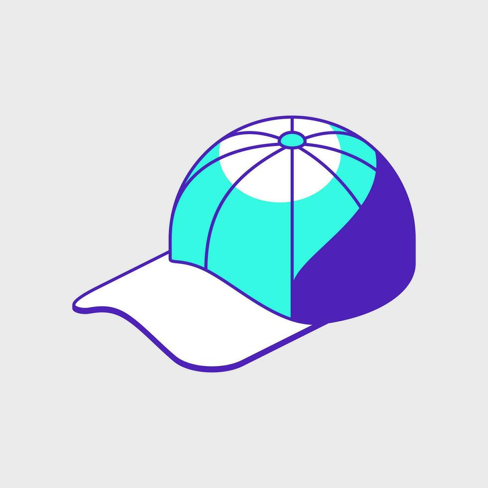 Baseball hat isometric vector illustration