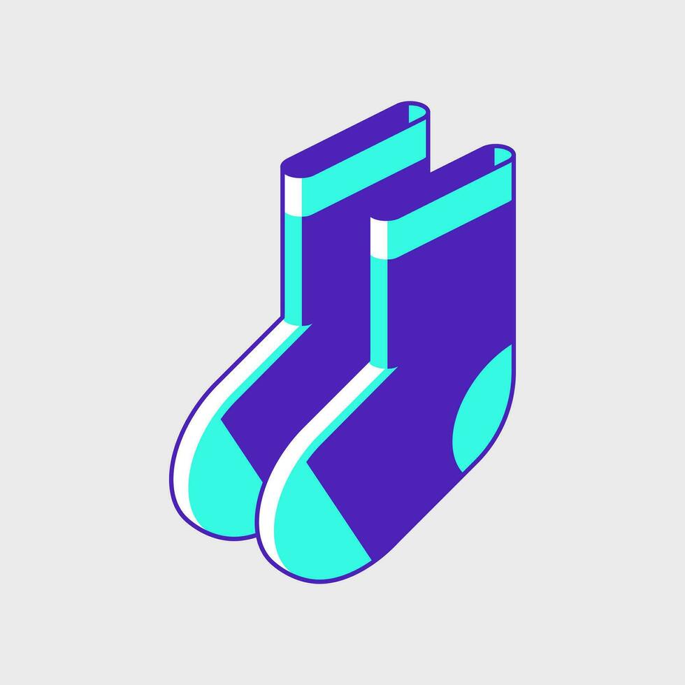 Socks isometric vector illustration