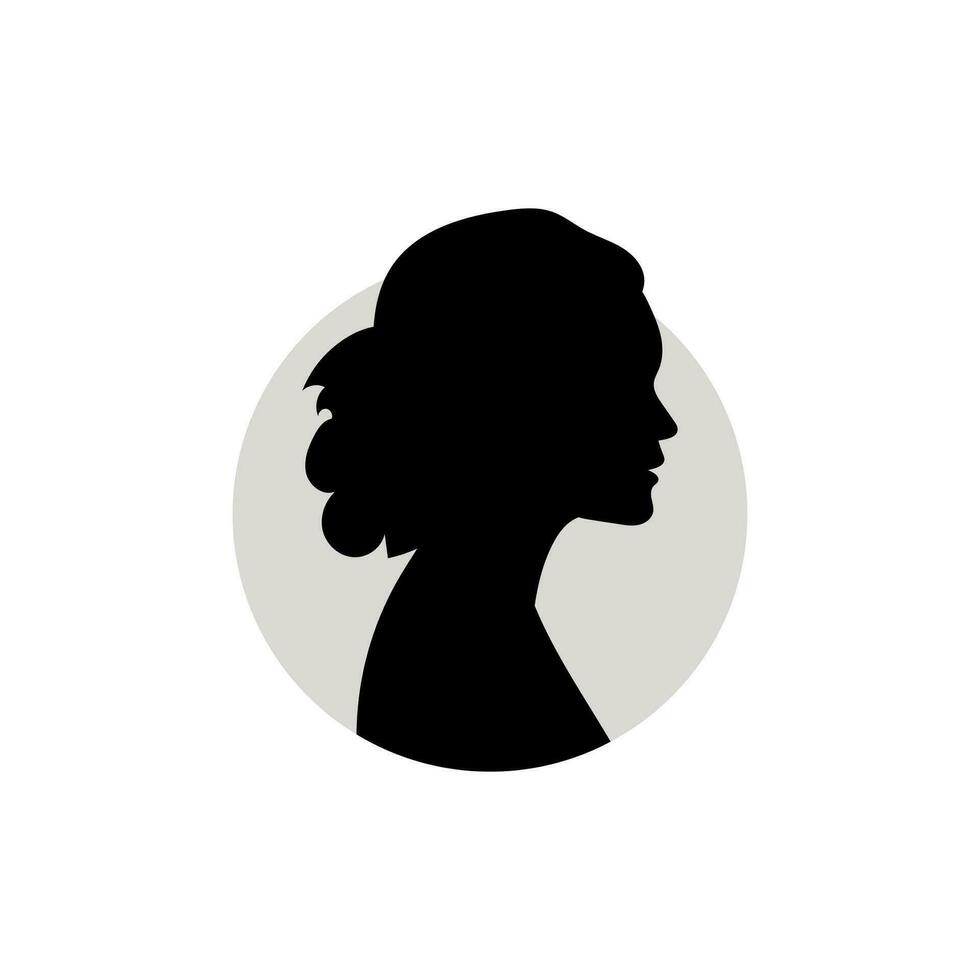 silueta de un hembra cabeza. vector ilustración en blanco antecedentes.