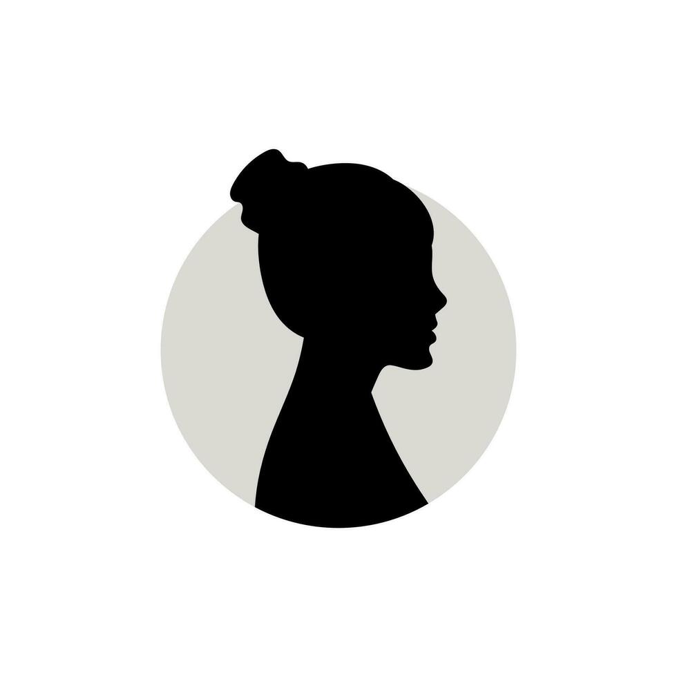 silueta de un hembra cabeza. vector ilustración en blanco antecedentes.