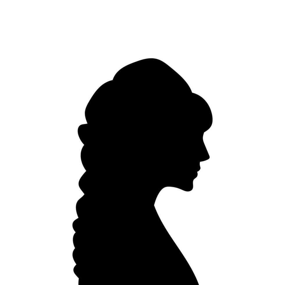 mujer avatar perfil. vector silueta de un mujer cabeza o icono aislado en un blanco antecedentes. símbolo de hembra belleza.