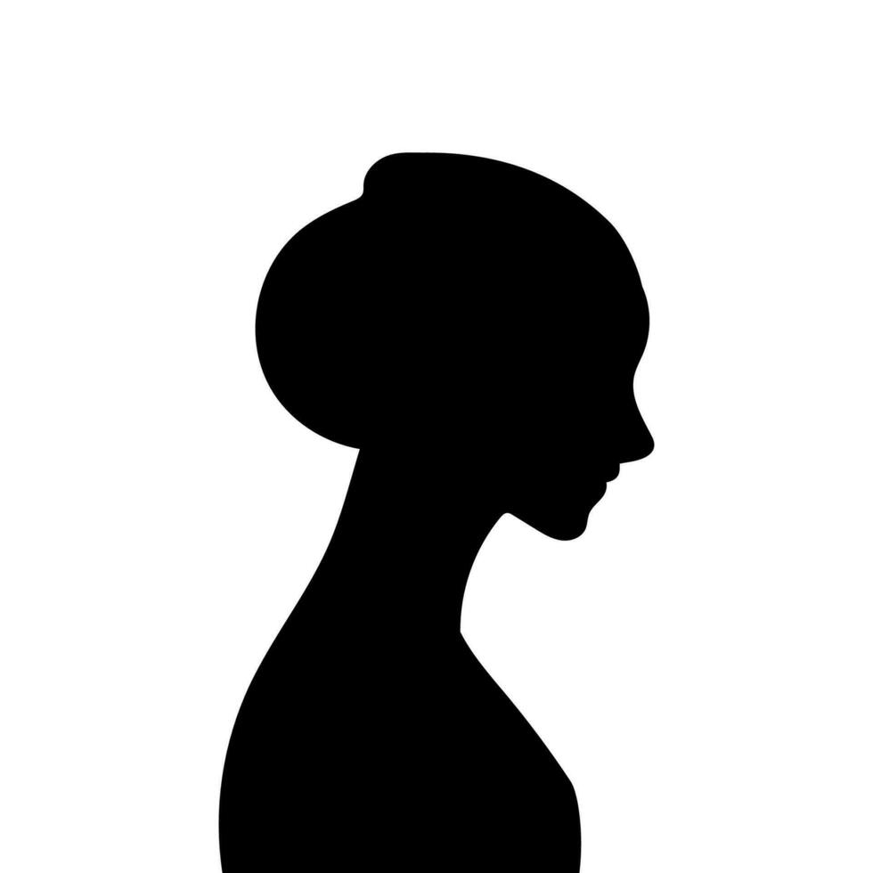 mujer avatar perfil. vector silueta de un mujer cabeza o icono aislado en un blanco antecedentes. símbolo de hembra belleza.