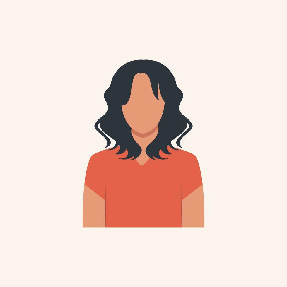 Profile image of woman avatar for social networks with half circle. Fashion vector. Bright vector illustration in trendy style.