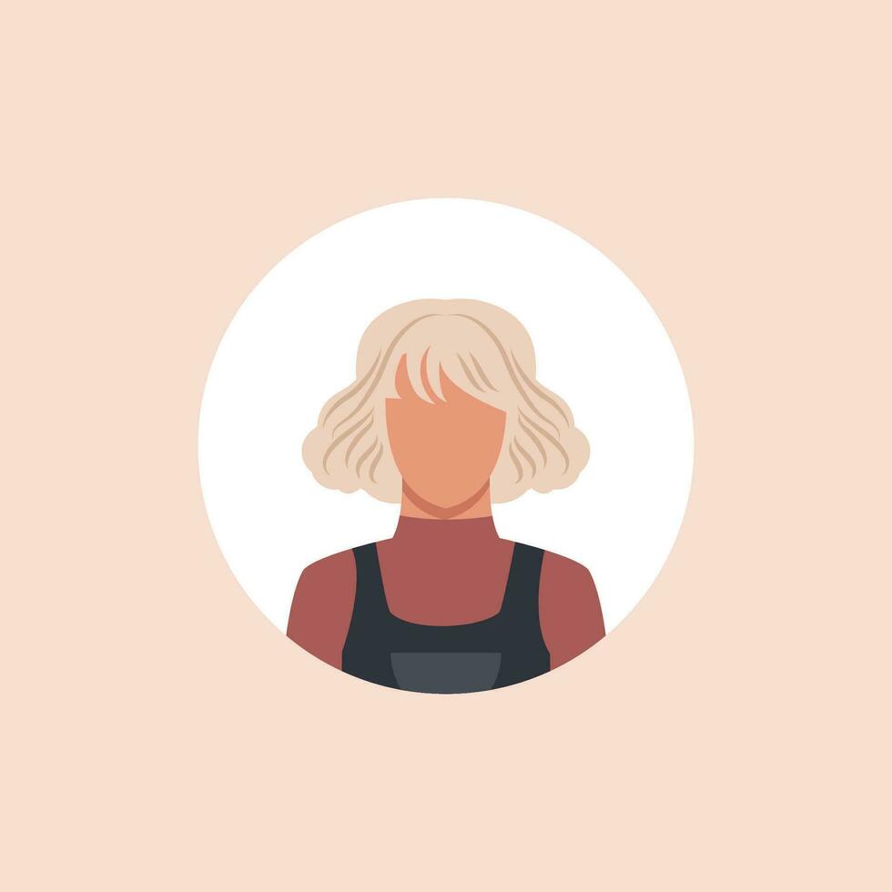 monocromo mujer avatar silueta. usuario icono vector en de moda plano diseño.