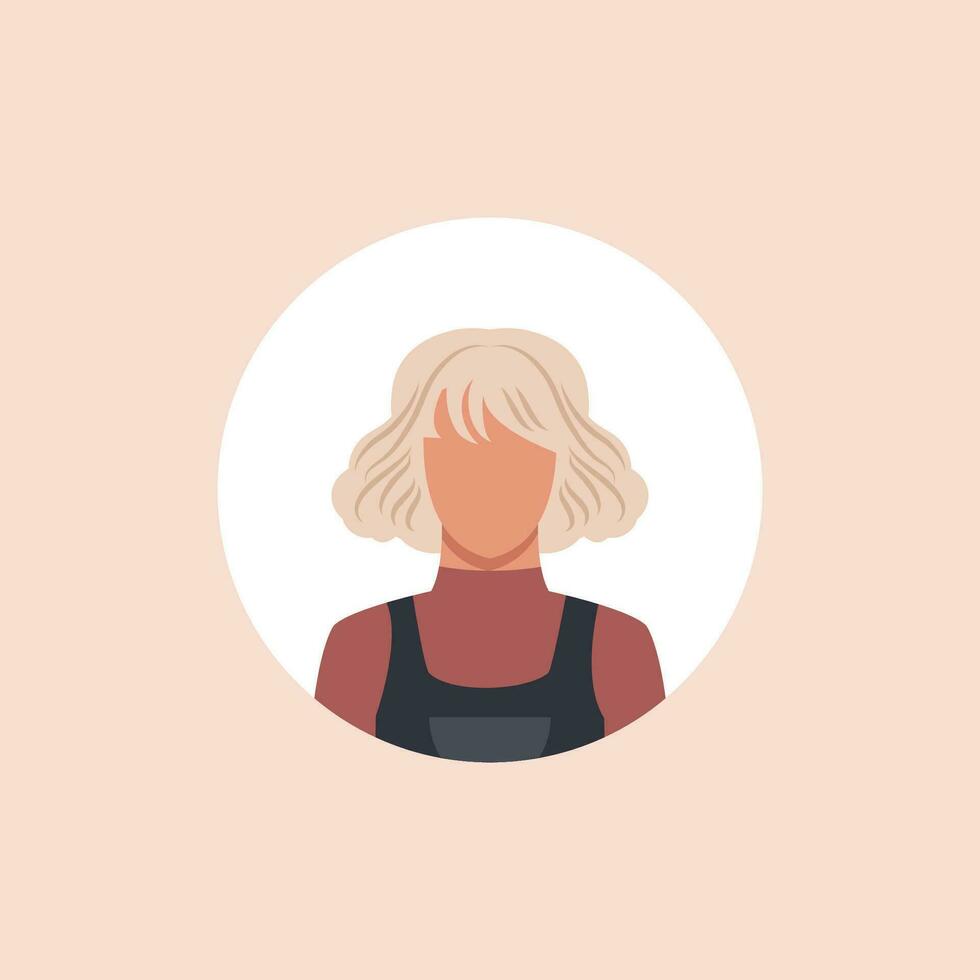 Monochrome woman avatar silhouette. User icon vector in trendy