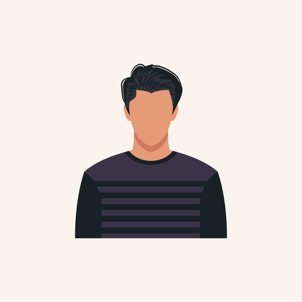 Profile image of man avatar for social networks with half circle. Fashion vector. Bright vector illustration in trendy style.