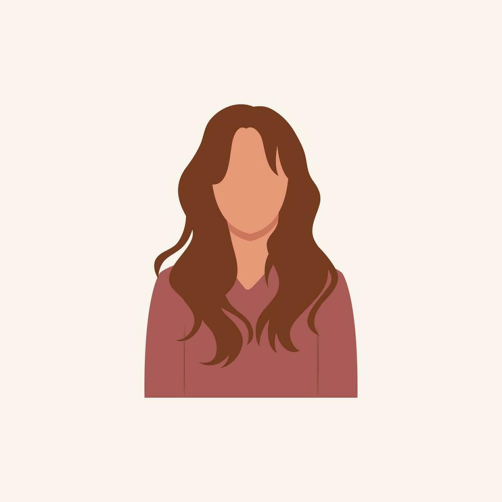 perfil imagen de mujer avatar para social redes con medio círculo. Moda vector. brillante vector ilustración en de moda estilo.