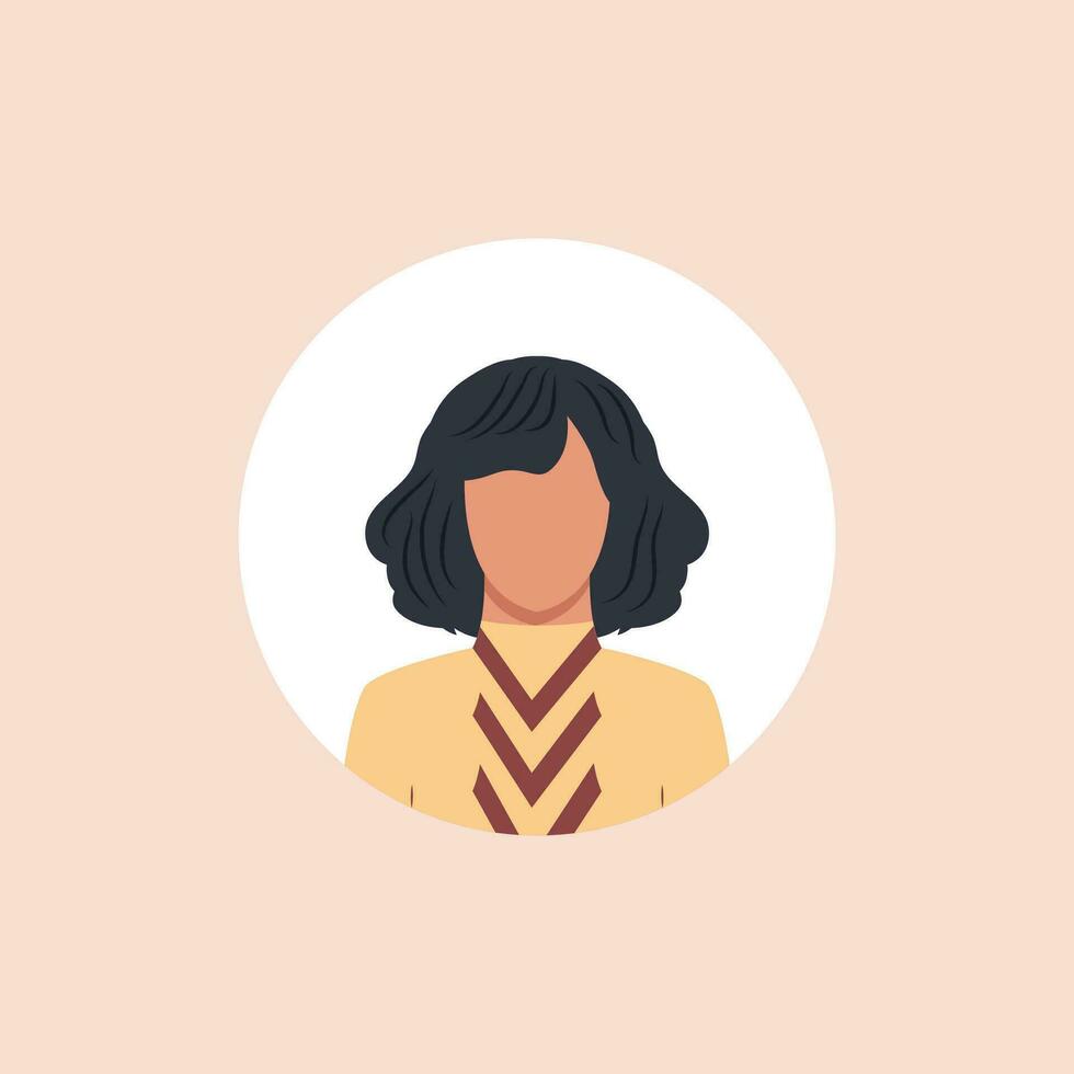 Monochrome woman avatar silhouette. User icon vector in trendy flat design.