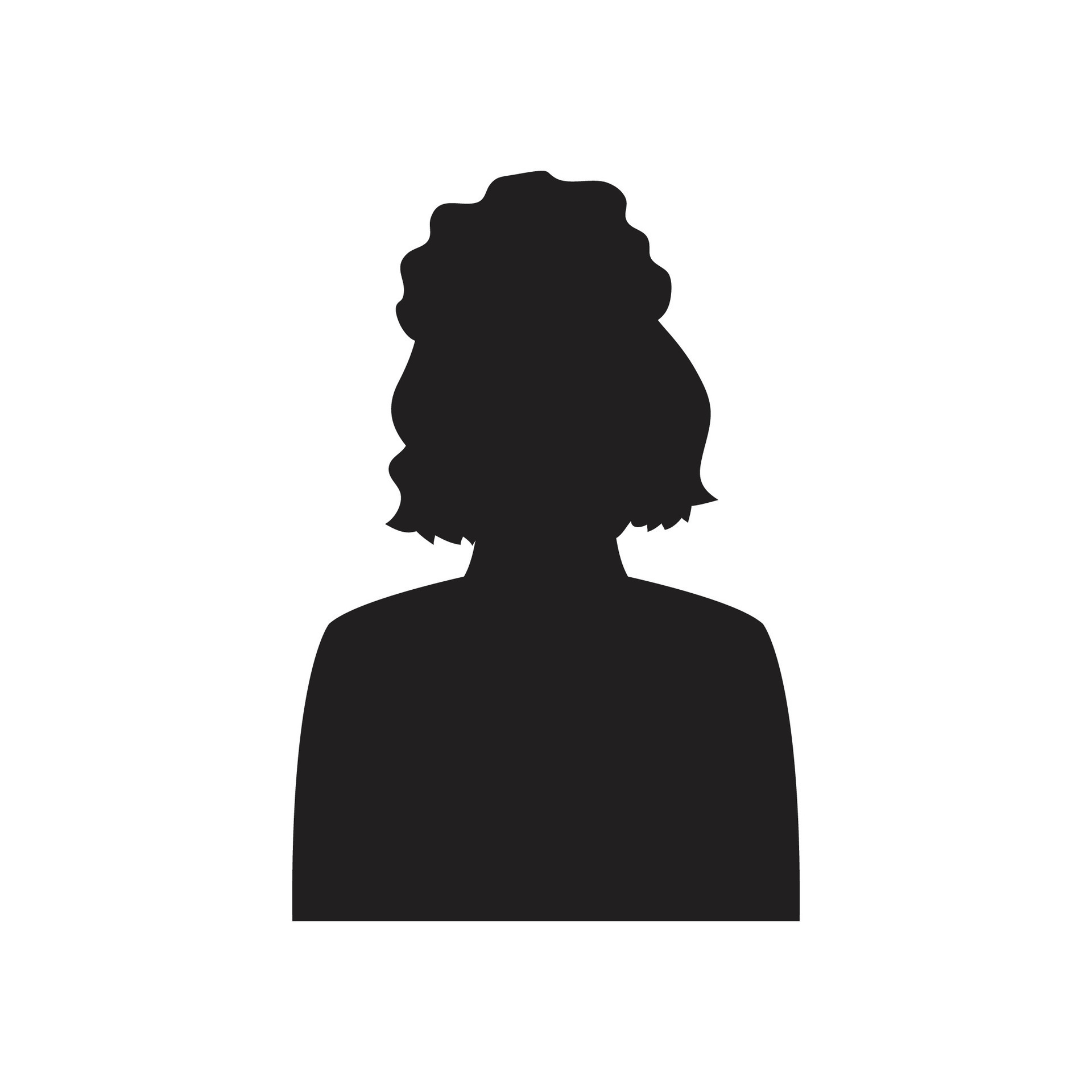 Monochrome woman avatar silhouette. User icon vector in trendy