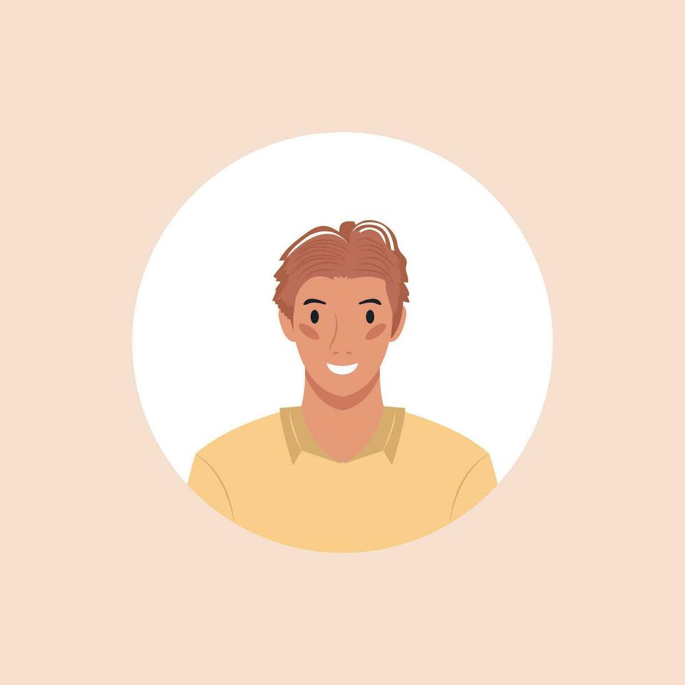 perfil imagen de hombre avatar para social redes con medio círculo. Moda vector. brillante vector ilustración en de moda estilo.