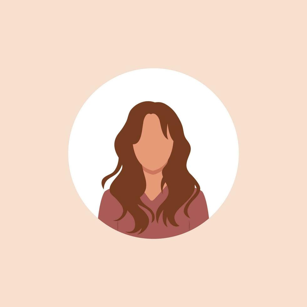 Monochrome woman avatar silhouette. User icon vector in trendy flat design.