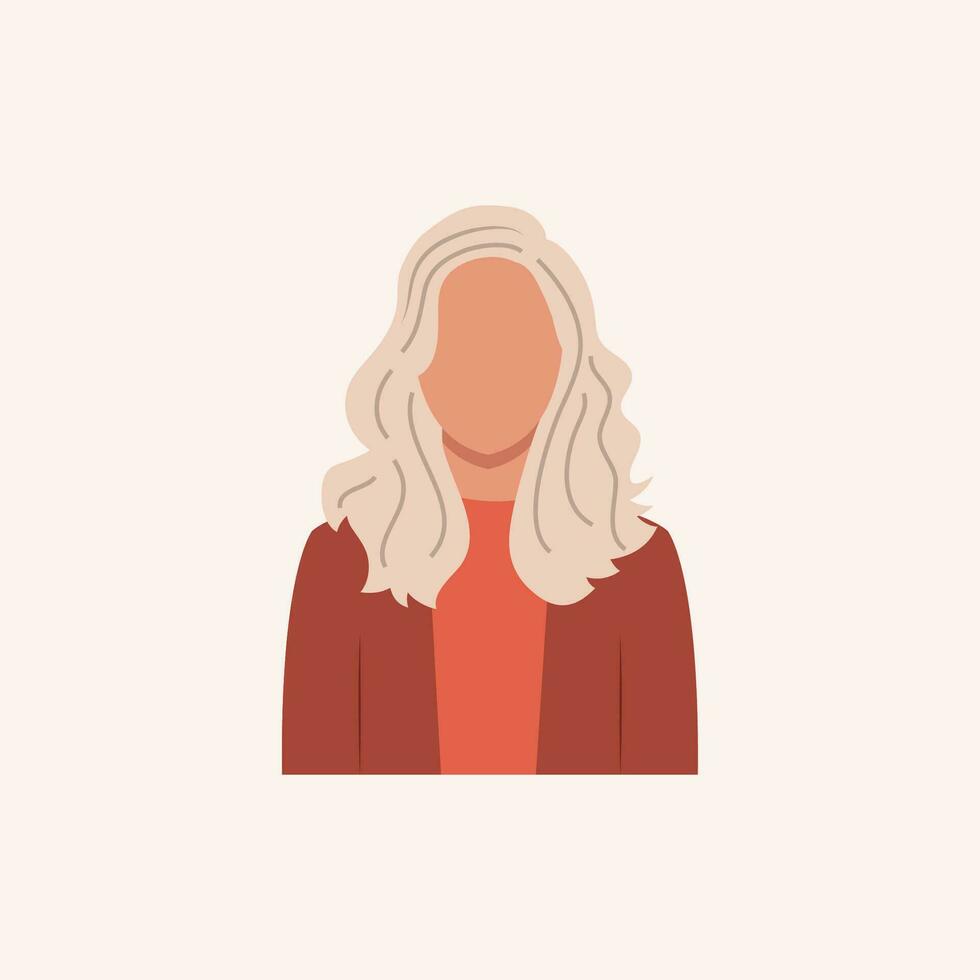 Profile image of woman avatar for social networks with half circle. Fashion vector. Bright vector illustration in trendy style.