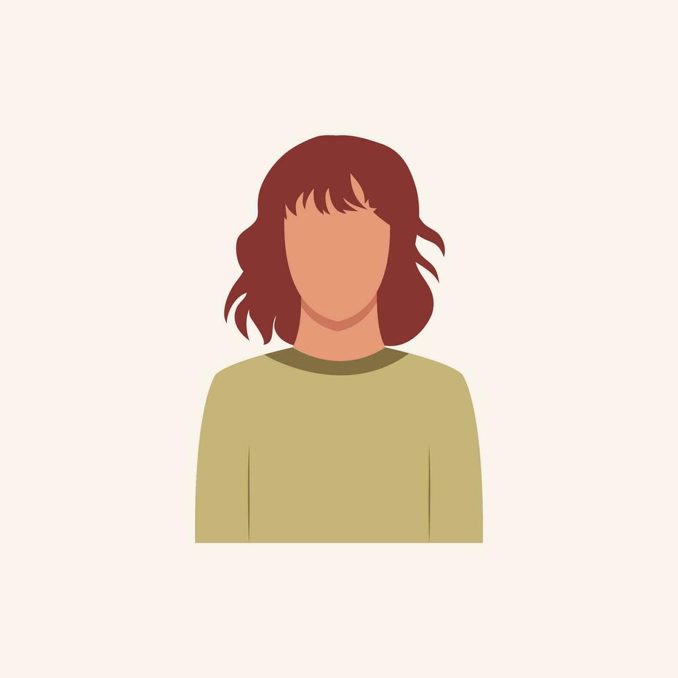 perfil imagen de mujer avatar para social redes con medio círculo. Moda vector. brillante vector ilustración en de moda estilo.