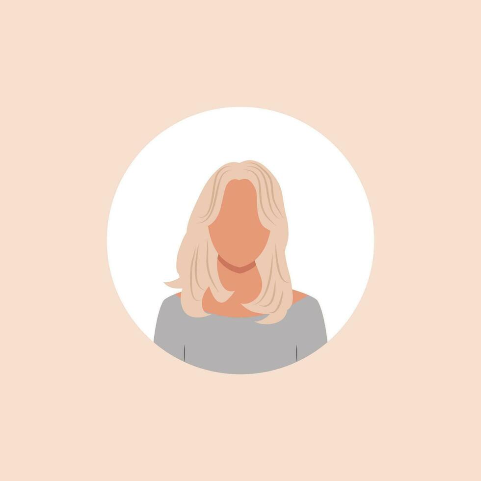 monocromo mujer avatar silueta. usuario icono vector en de moda plano diseño.