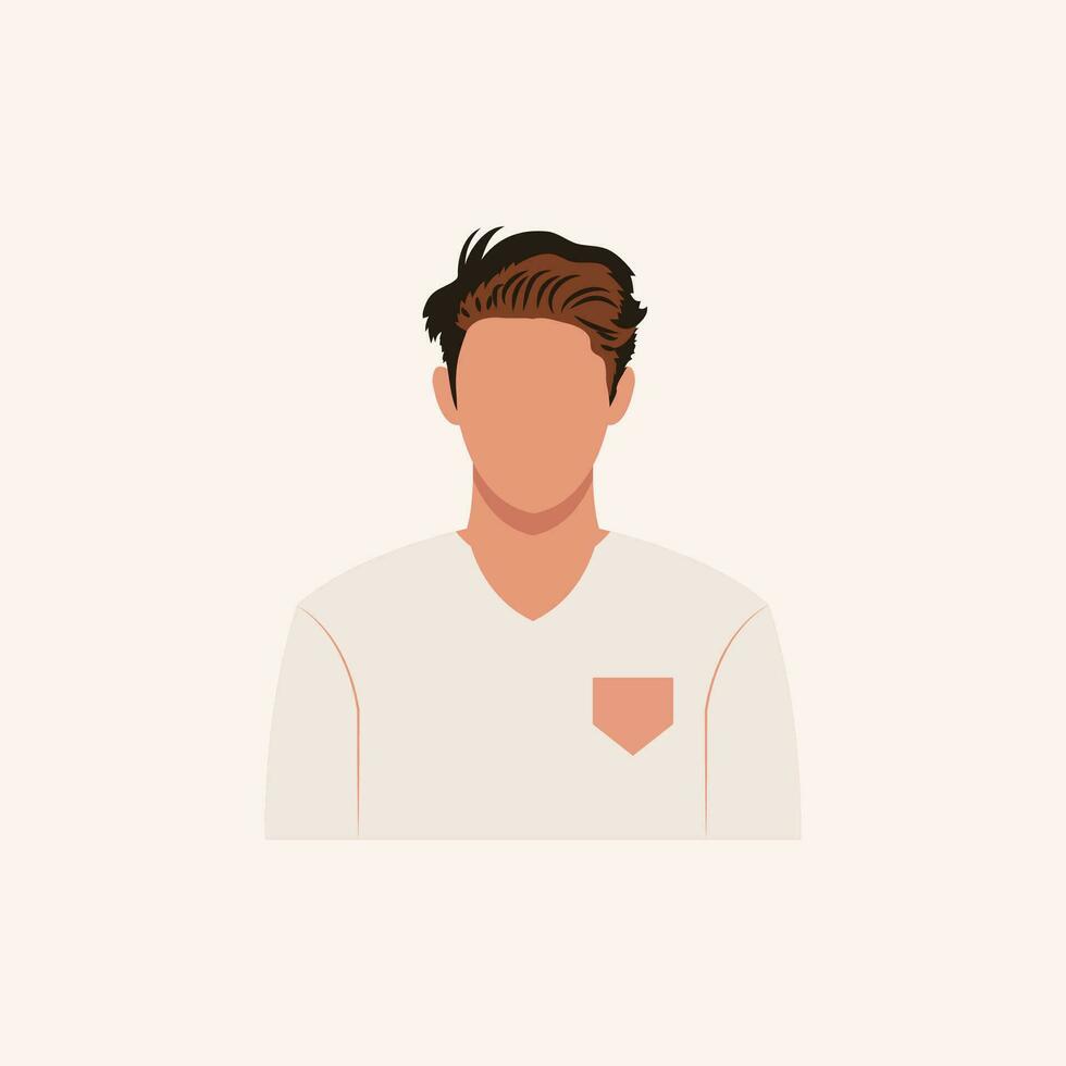 Profile image of man avatar for social networks with half circle. Fashion vector. Bright vector illustration in trendy style.