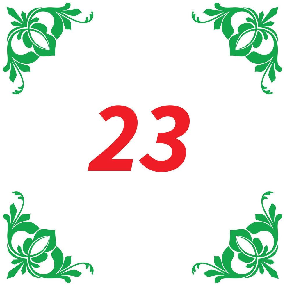 Flower Design and Number 23 25869866 Vector Art at Vecteezy
