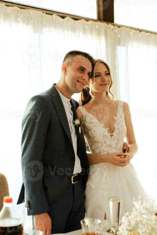 portrait of the newlyweds at the presidium photo