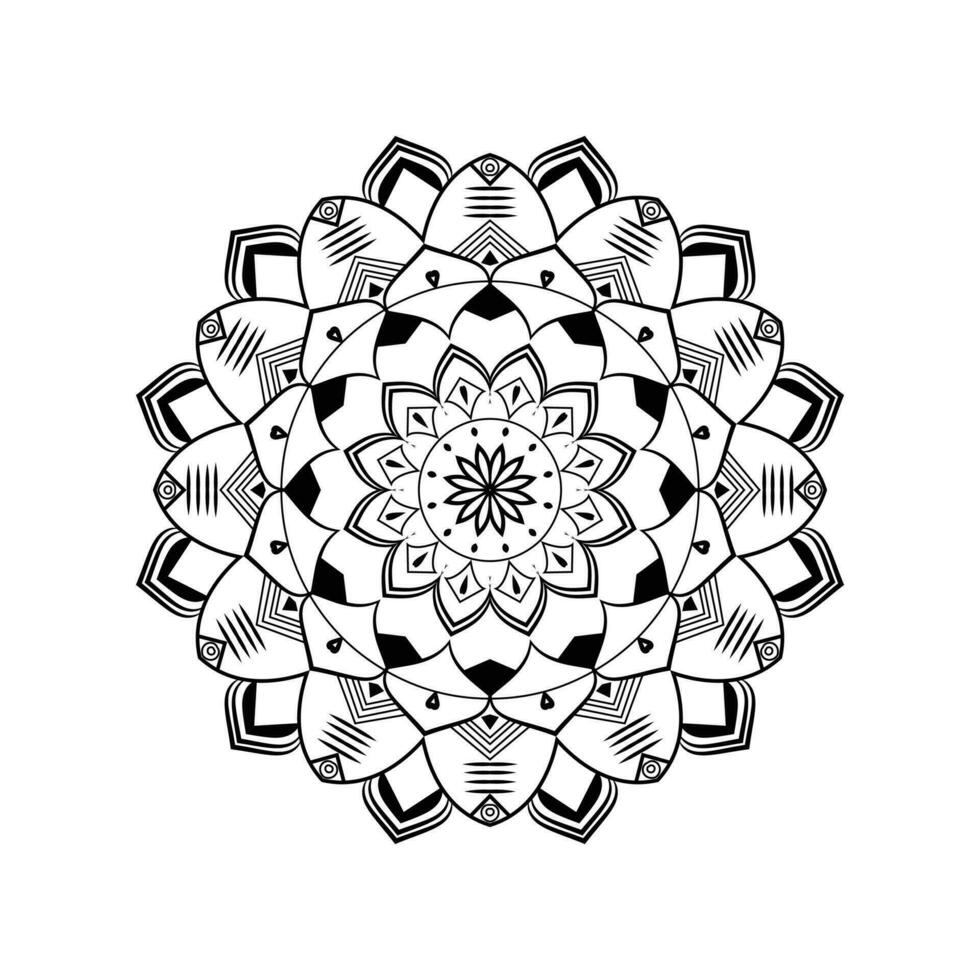 Abstract black white mandala background pattern design with Islamic art mandala vector