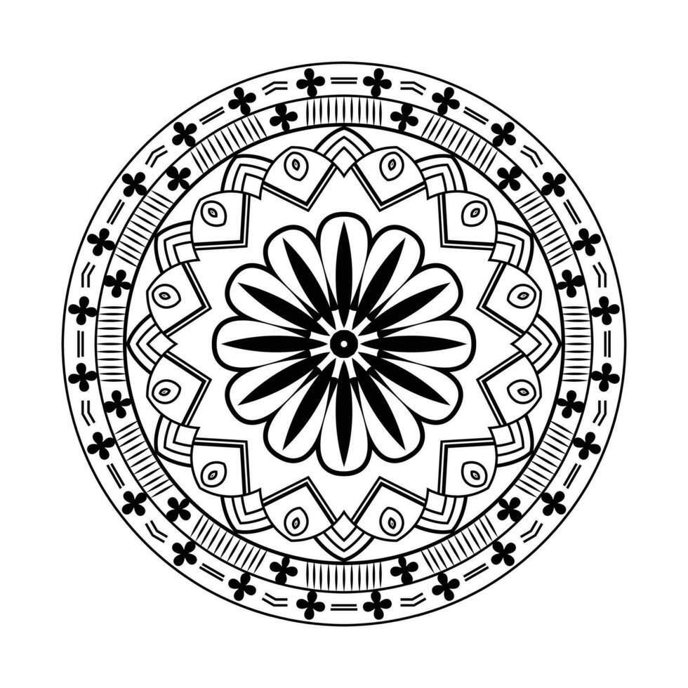 Abstract black white mandala background pattern design with Islamic art mandala vector