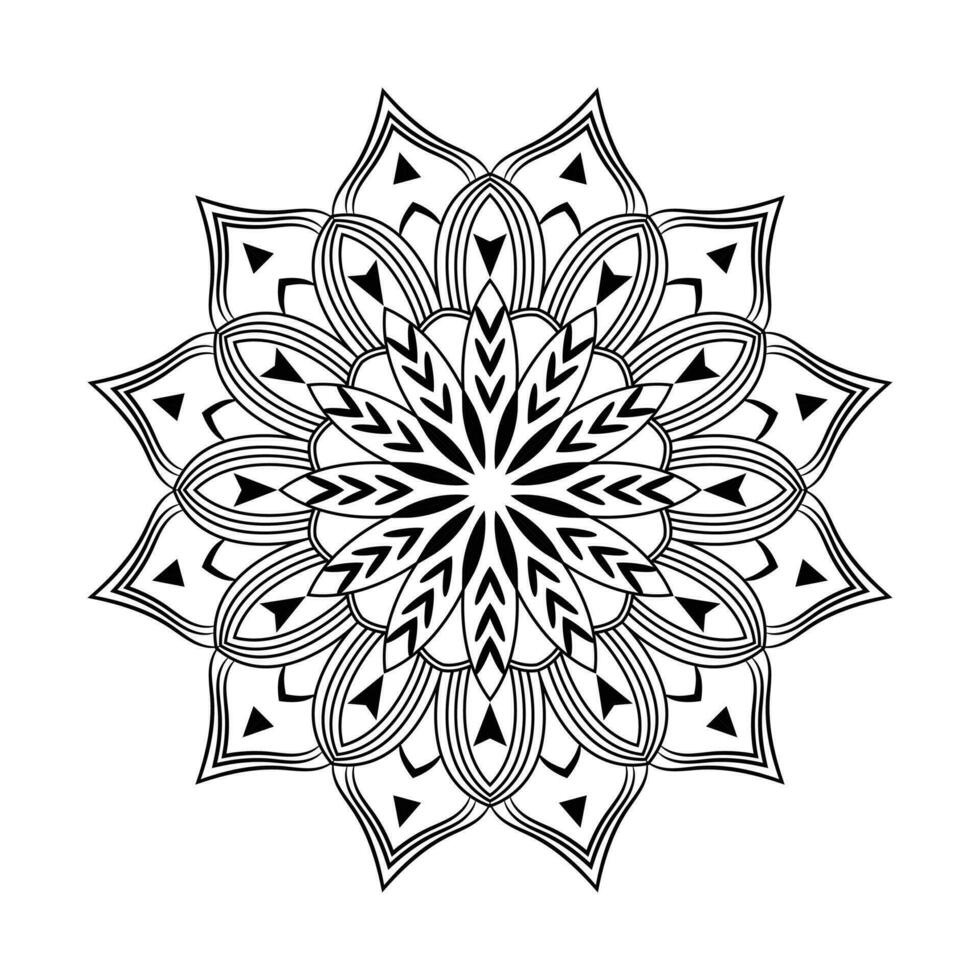 Abstract black white mandala background pattern design with Islamic art mandala vector