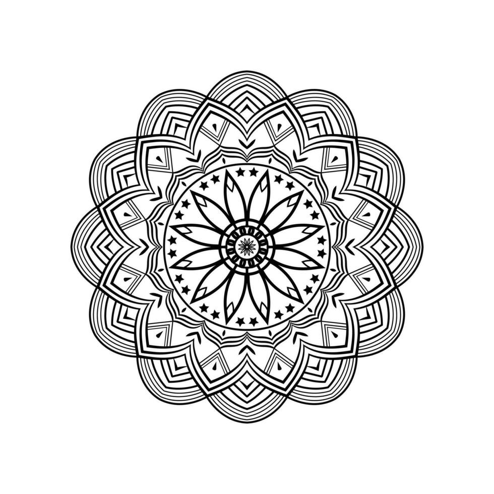 Abstract black white mandala background pattern design with Islamic art mandala vector