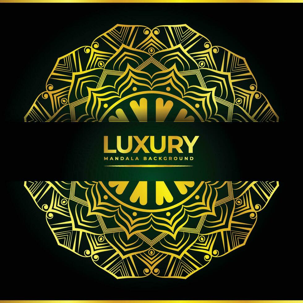 Luxury ornamental mandala design with golden arabesque pattern vector