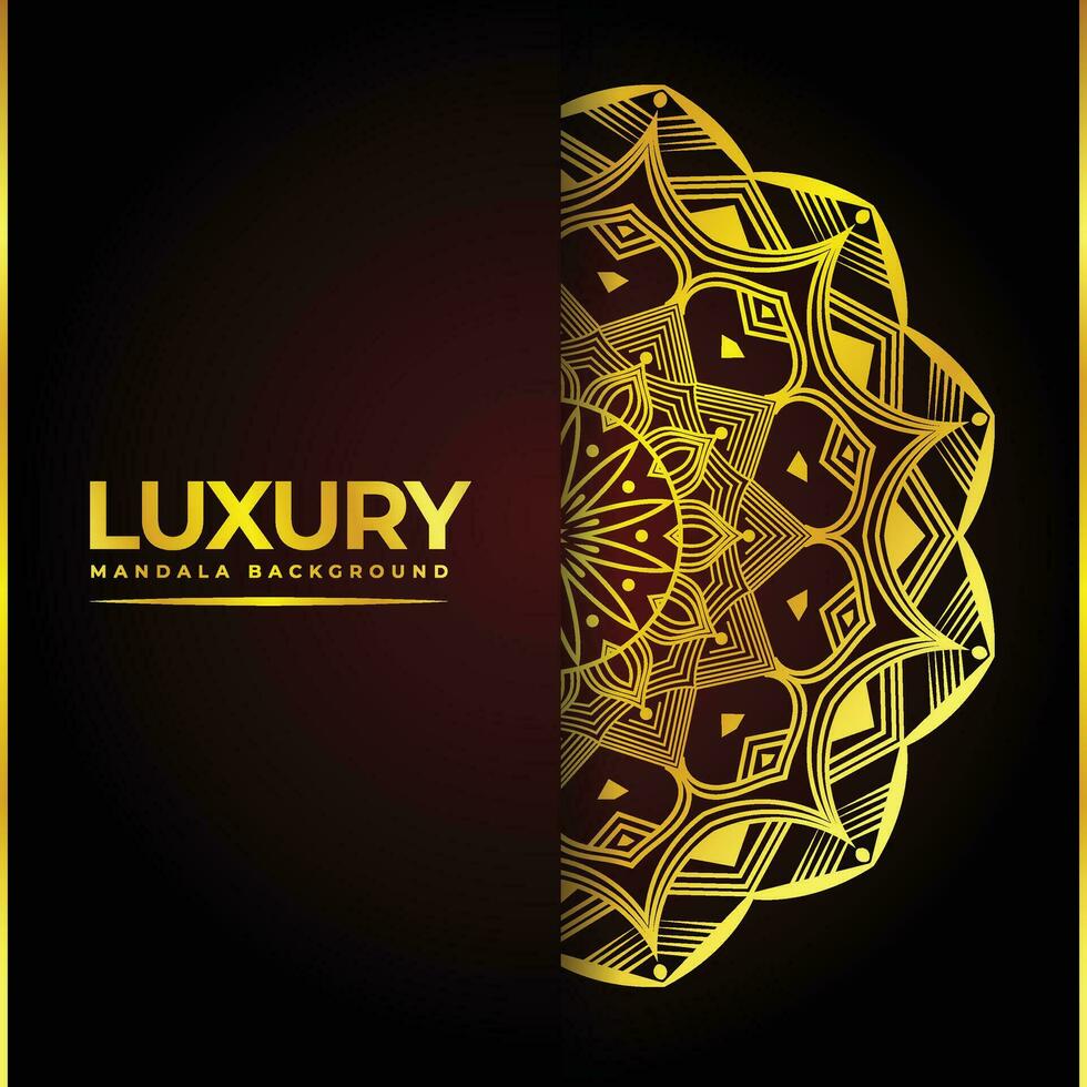 Luxury ornamental mandala design with golden arabesque pattern vector