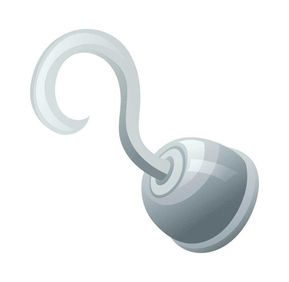 Pirate hook arm vector illustration isolated on white background